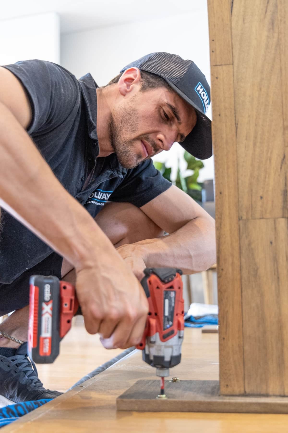 Electric drill reassmbling furniture