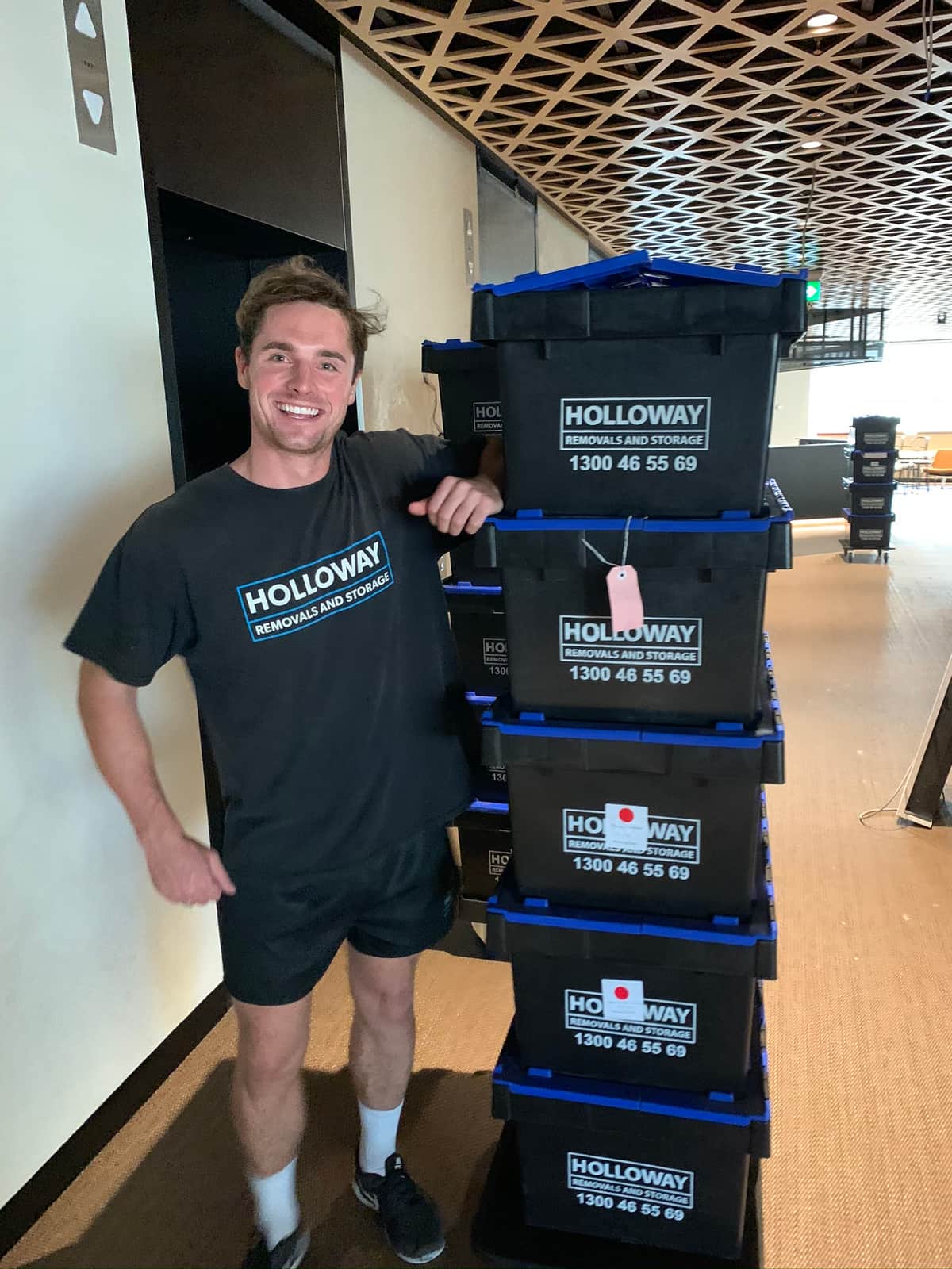 Holloway moving crates stack