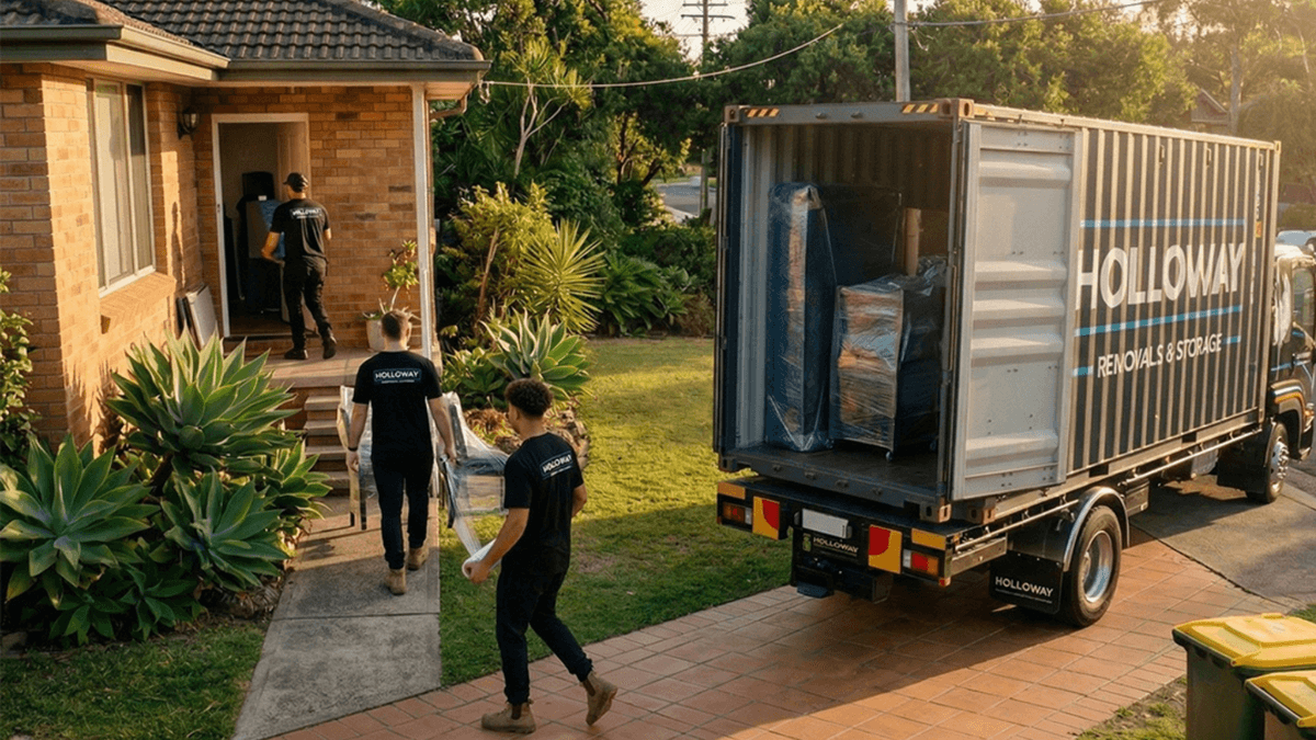 Holloway removalists in Sydney loading furniture into truck at residential home